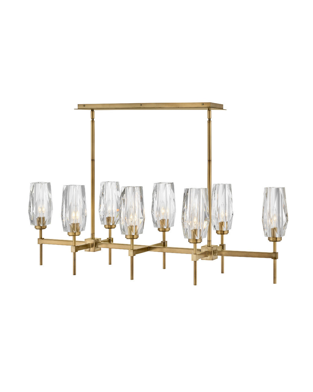 Ana LED Linear Chandelier in Heritage Brass