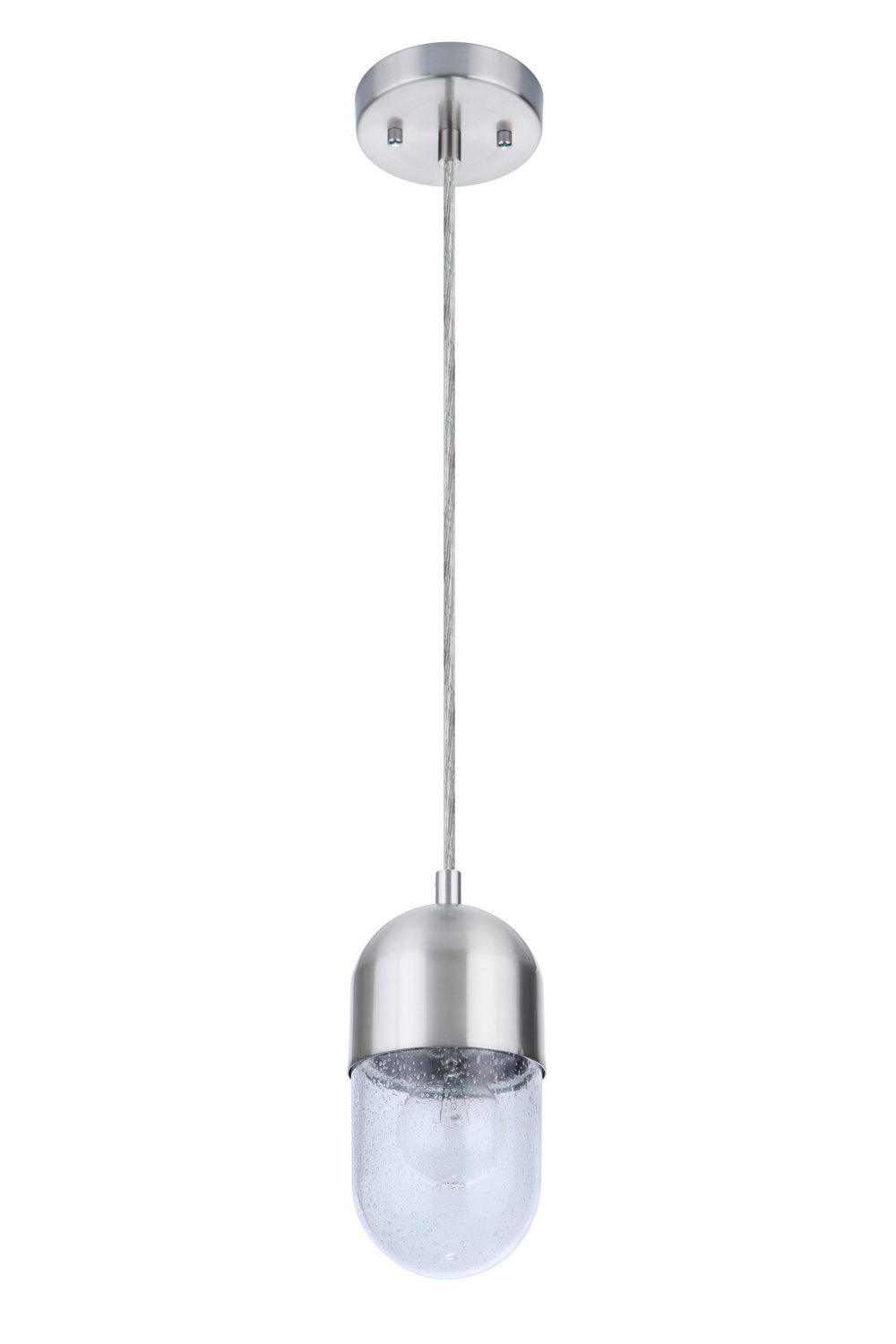 Pill One Light Mini Pendant in Brushed Polished Nickel