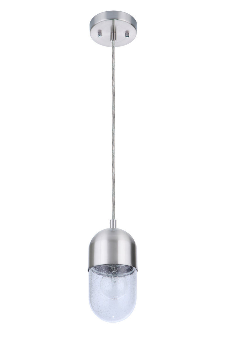 Pill One Light Mini Pendant in Brushed Polished Nickel
