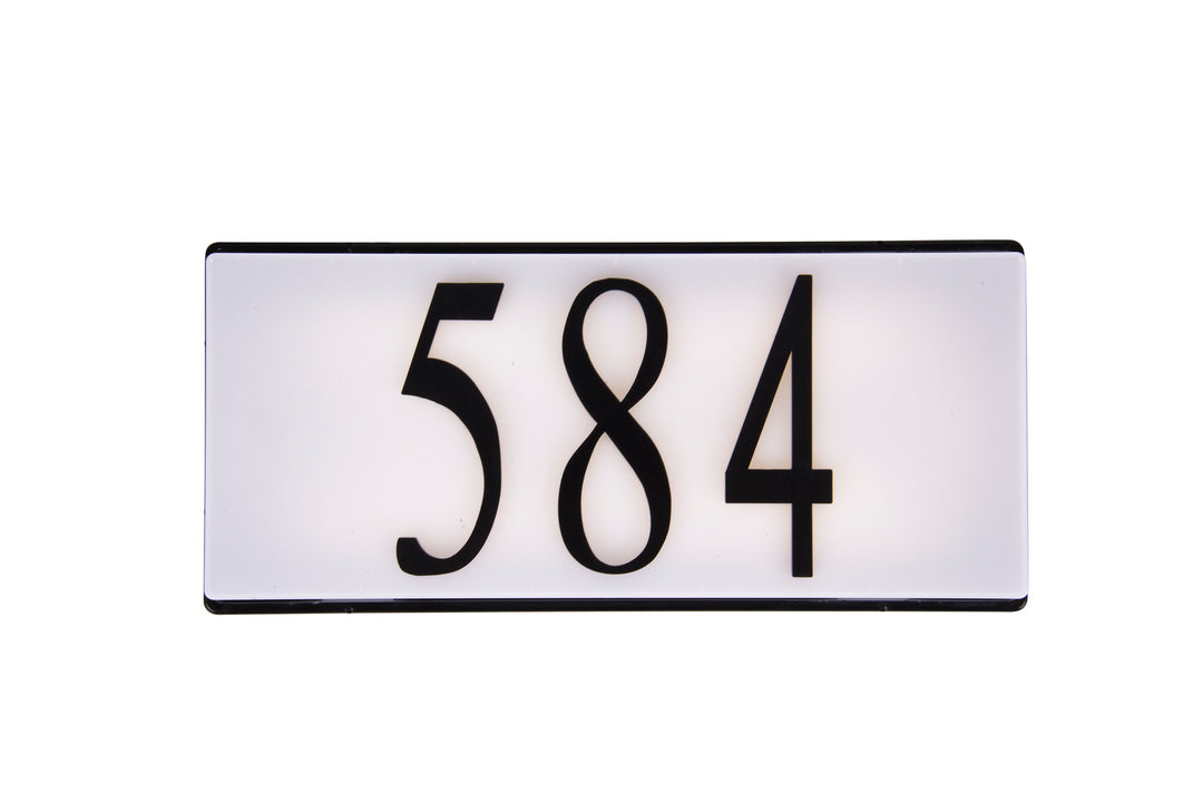 Address Plaque LED Illuminated Address Plaque in Flat Black