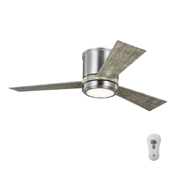 Generation Lighting Clarity Flushmount Ceiling Fan with 20W LED Light and Wall/Remote Control