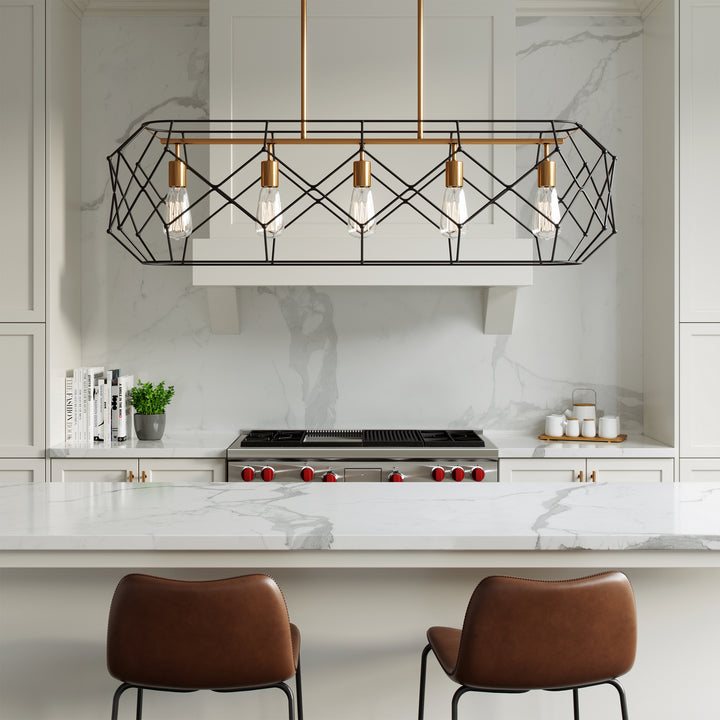 Visual Comfort Studio Five Light Linear Chandelier