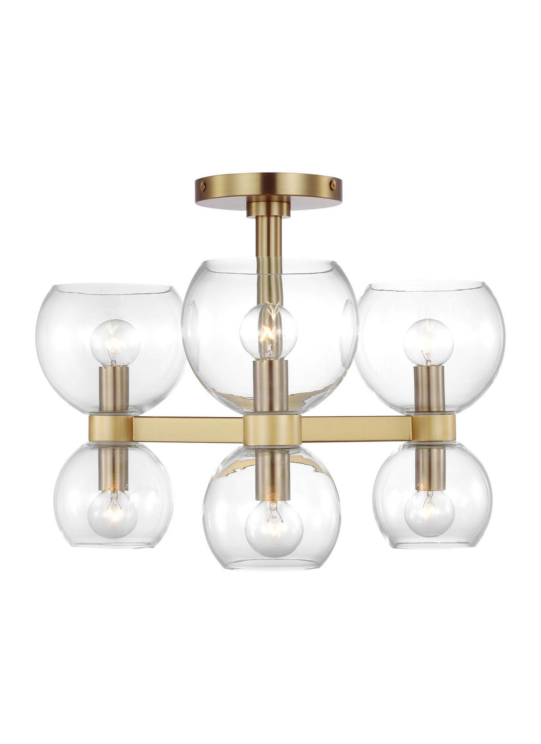 Visual Comfort StudioLondynSix Light Semi Flush Mount