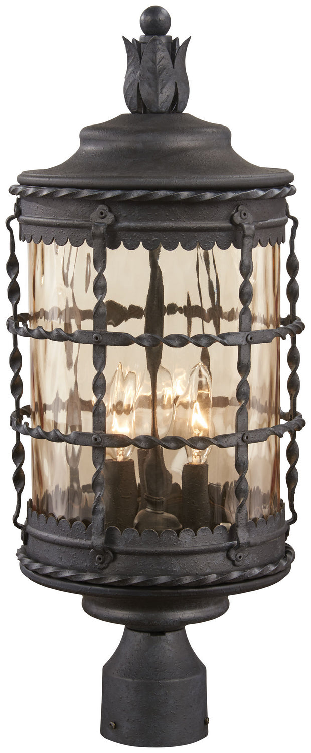 Minka Lavery Mallorca Three Light Post Mount in Spanish Iron