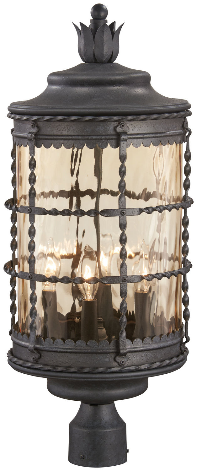 Minka Lavery Mallorca Four Light Post Mount in Spanish Iron