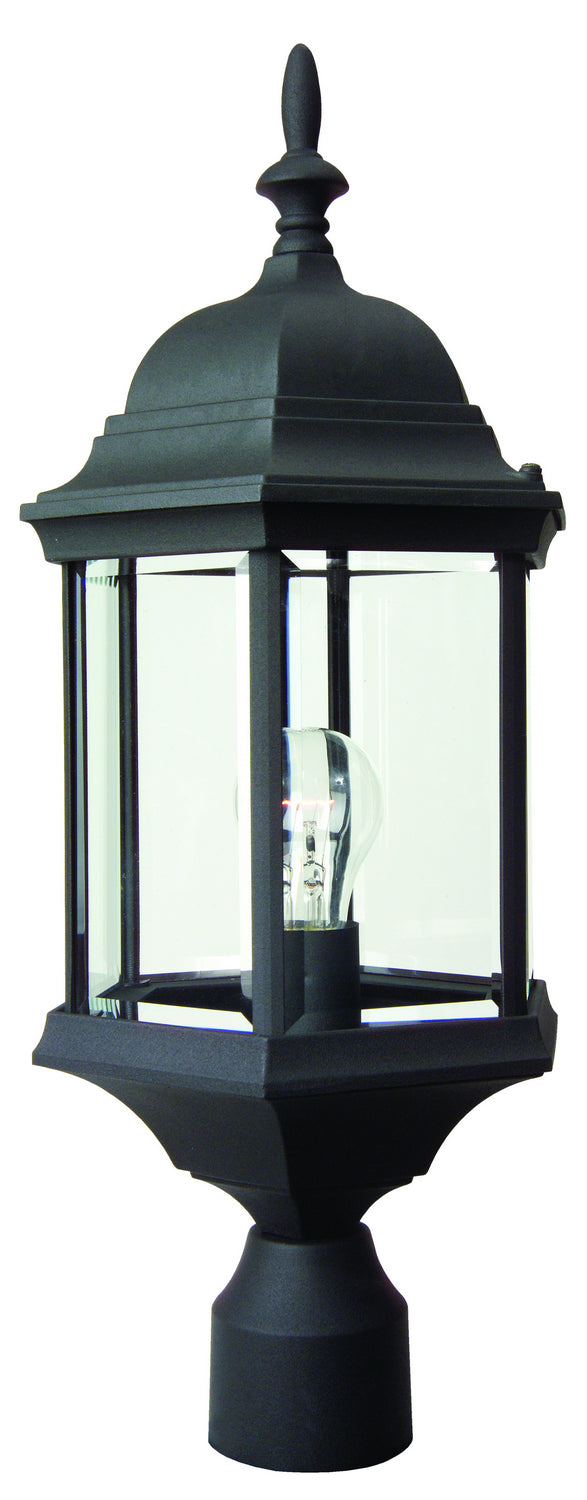 Hex Style Cast One Light Post Mount in Textured Black