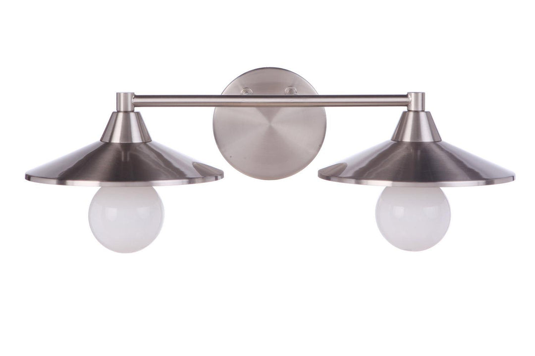 Isaac Two Light Vanity in Brushed Polished Nickel