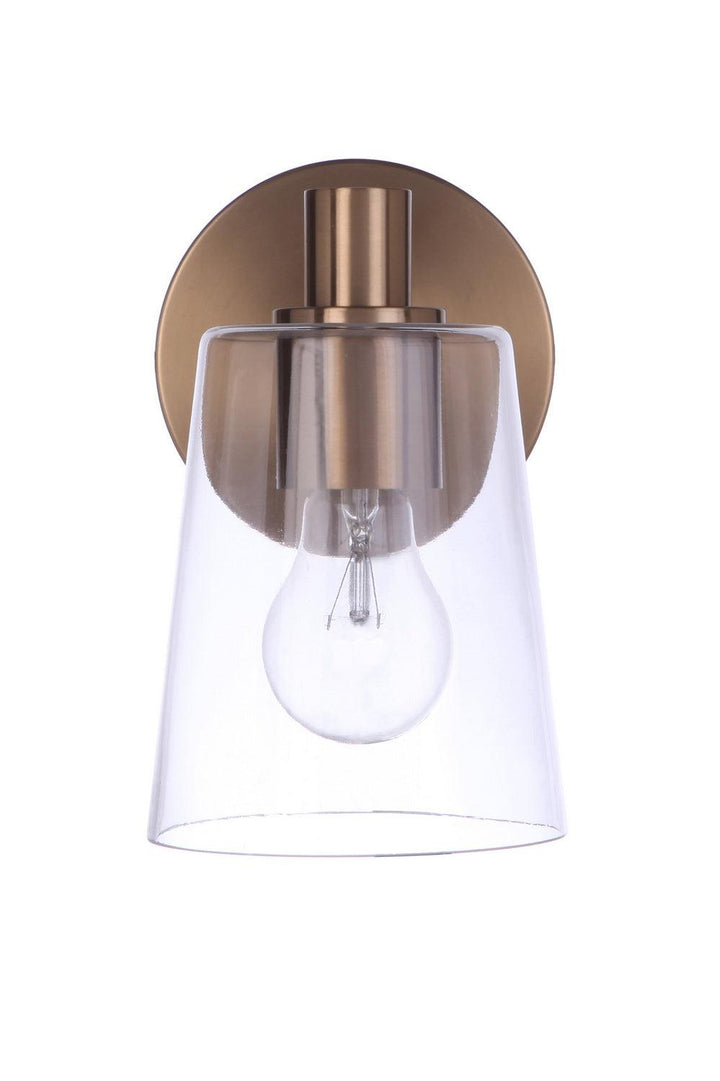 Emilio One Light Wall Sconce in Satin Brass