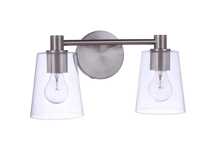 Emilio Two Light Vanity in Brushed Polished Nickel