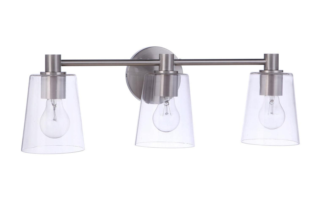 Emilio Three Light Vanity in Brushed Polished Nickel