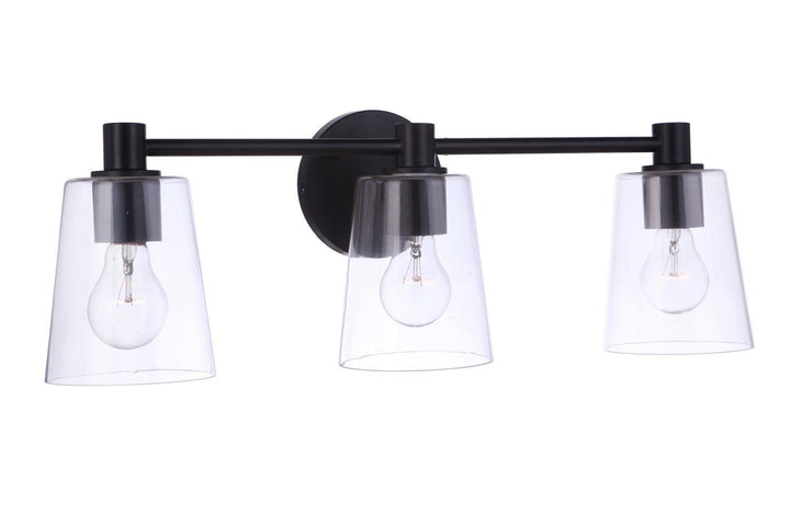 Emilio Three Light Vanity in Flat Black