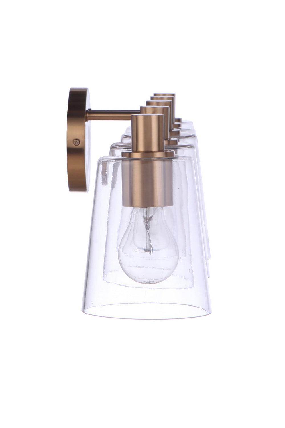 Emilio Five Light Vanity in Satin Brass