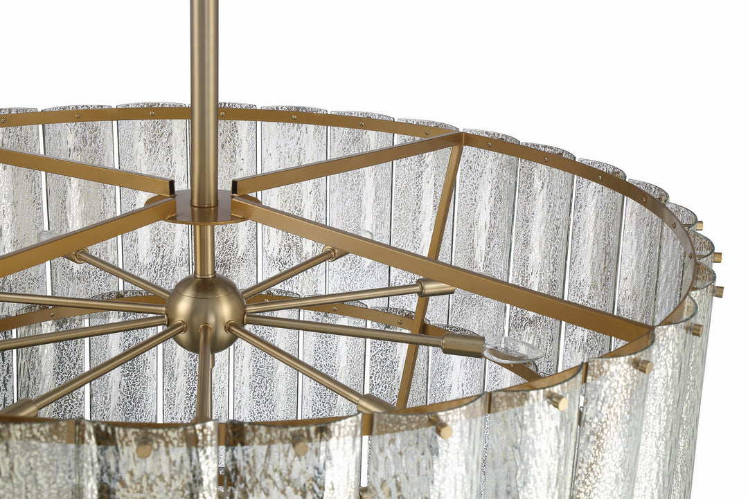 Museo 28 Light Chandelier in Satin Brass