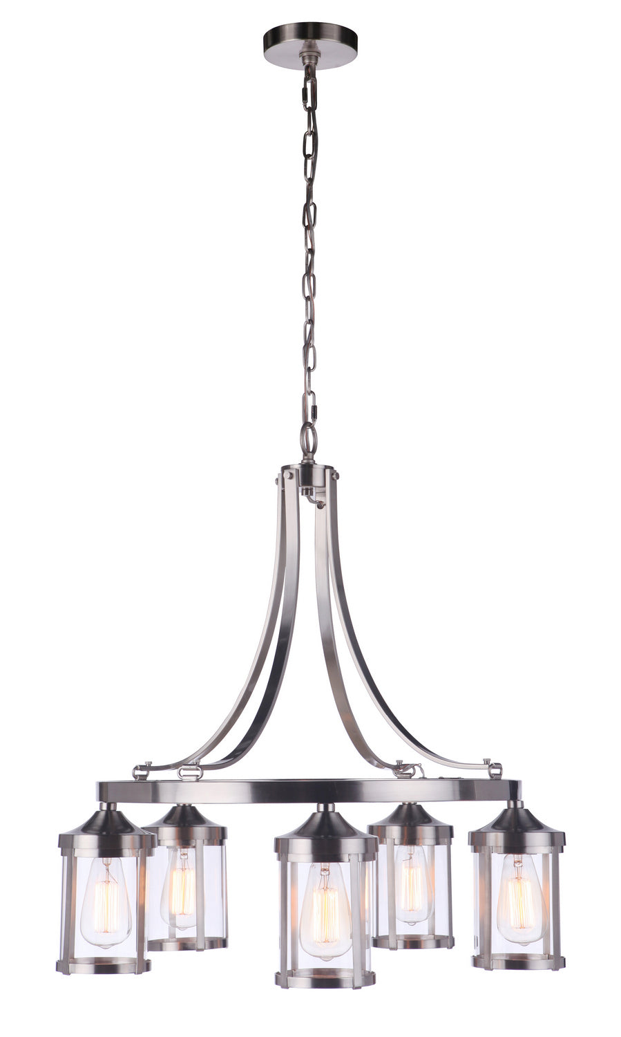 Elliot Five Light Chandelier in Brushed Polished Nickel