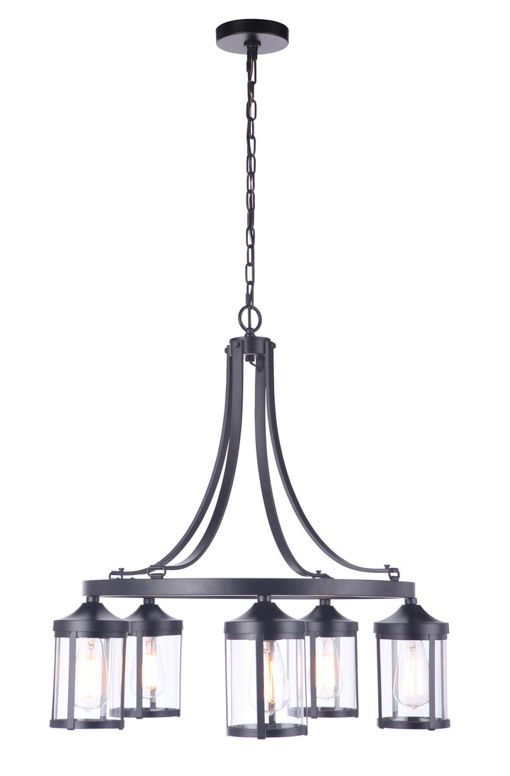 Elliot Five Light Chandelier in Flat Black