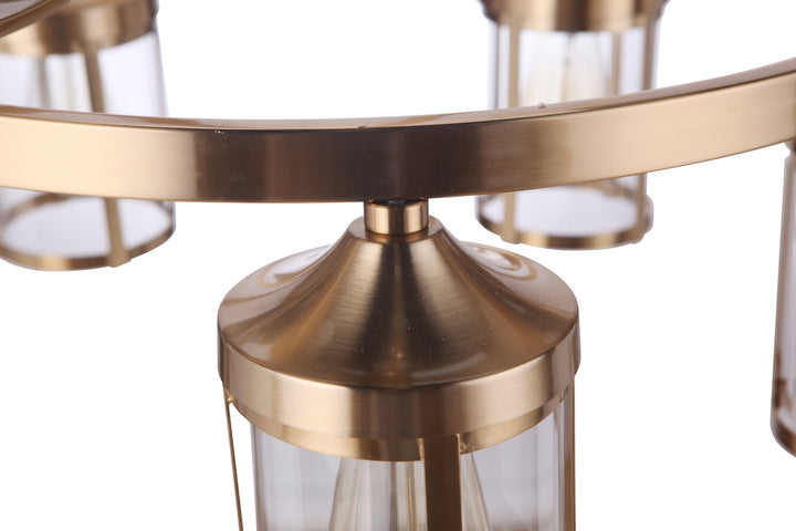 Elliot Five Light Chandelier in Satin Brass