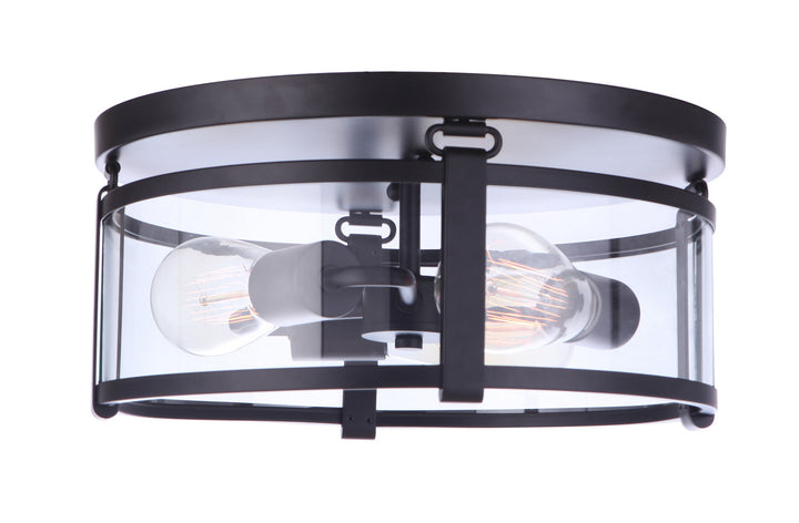 Elliot Three Light Flushmount in Flat Black