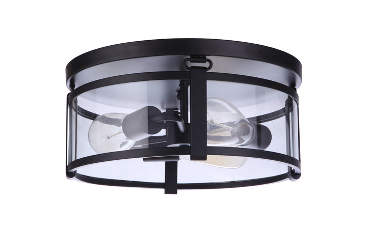 Elliot Three Light Flushmount in Flat Black