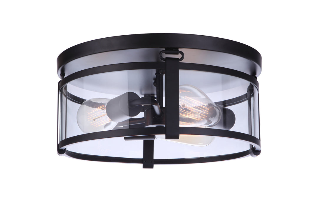 Elliot Three Light Flushmount in Flat Black