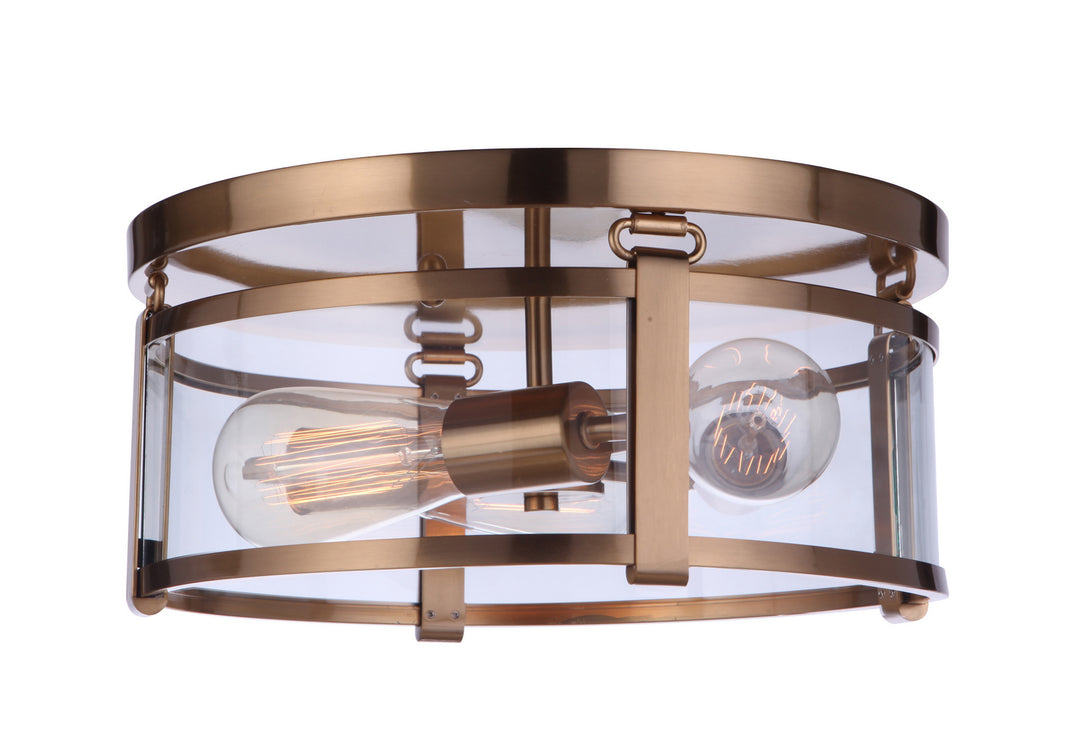 Elliot Three Light Flushmount in Satin Brass