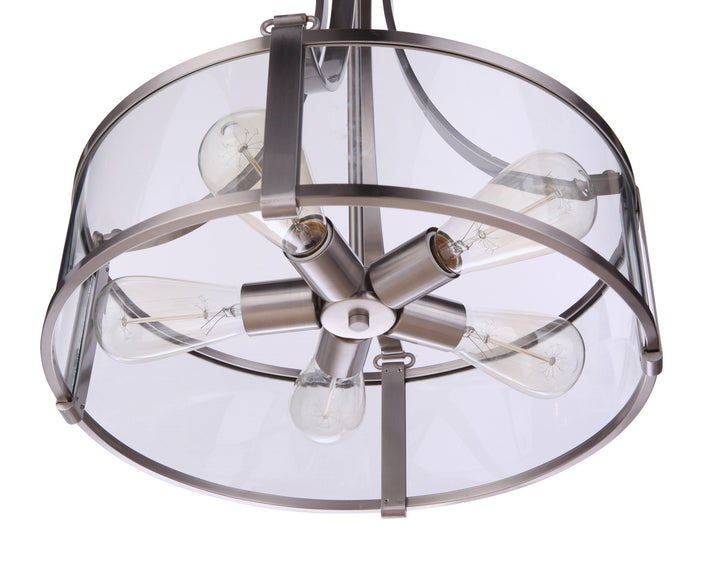 Elliot Five Light Pendant in Brushed Polished Nickel