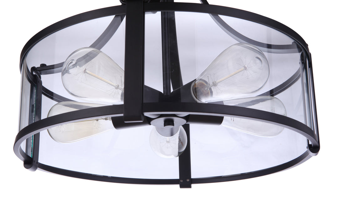 Elliot Five Light Pendant in Flat Black