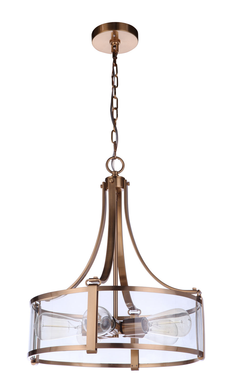 Elliot Five Light Pendant in Satin Brass