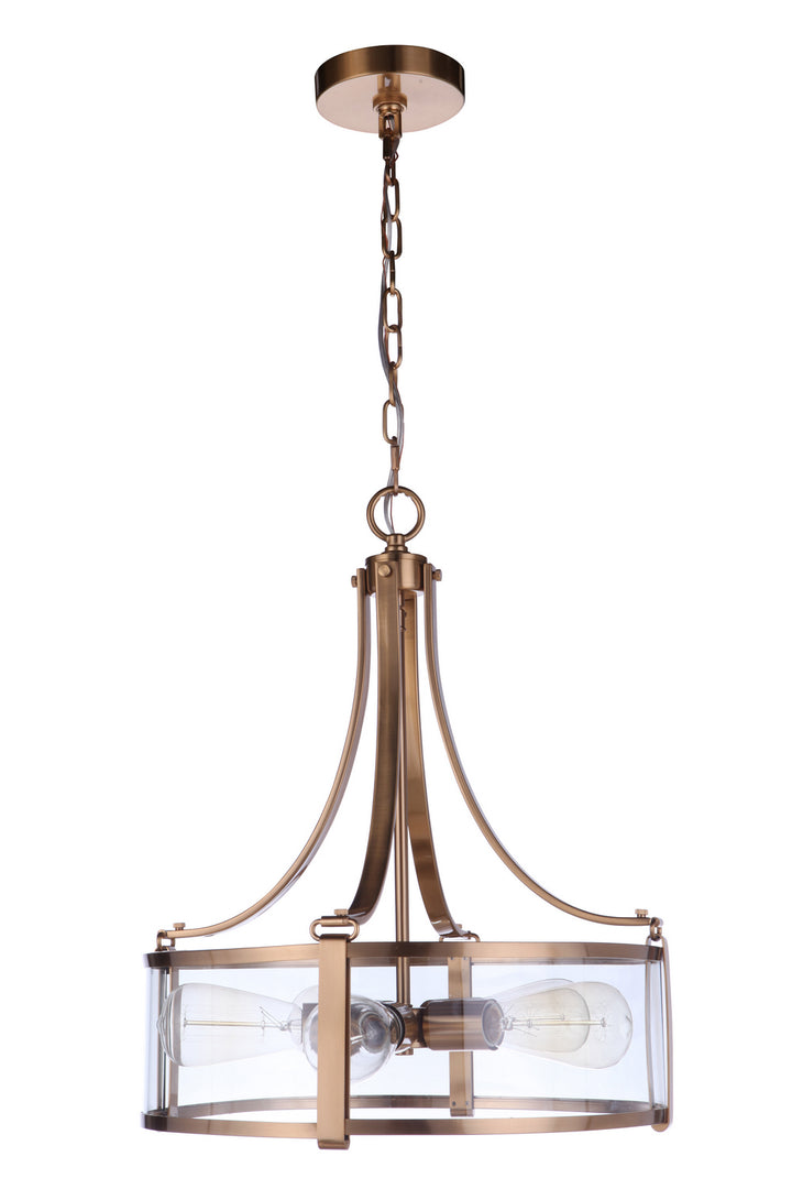 Elliot Five Light Pendant in Satin Brass