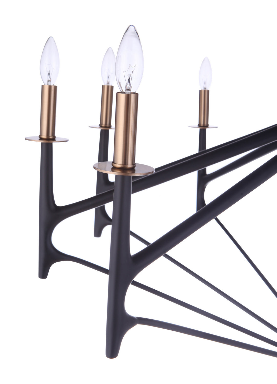 The Reserve Ten Light Chandelier in Flat Black/Painted Nickel