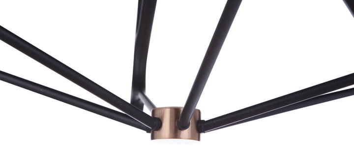 The Reserve Six Light Chandelier in Flat Black/Painted Nickel