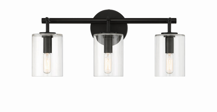 Hailie Three Light Vanity in Flat Black