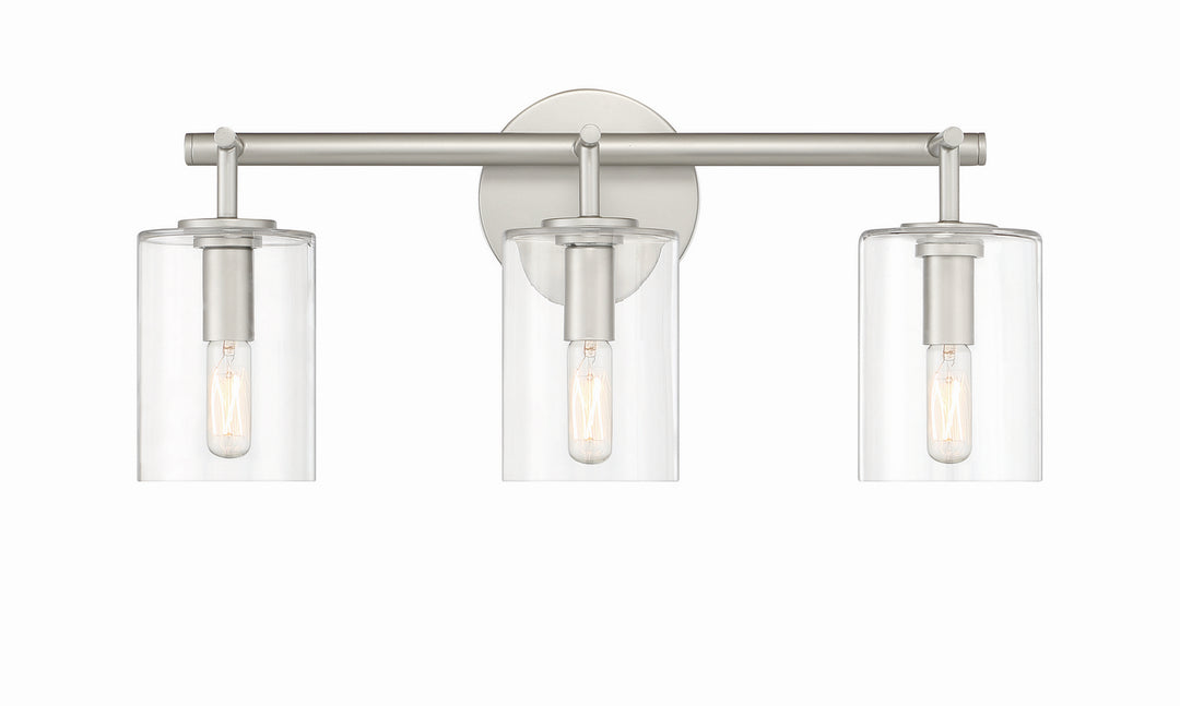 Hailie Three Light Vanity in Satin Nickel