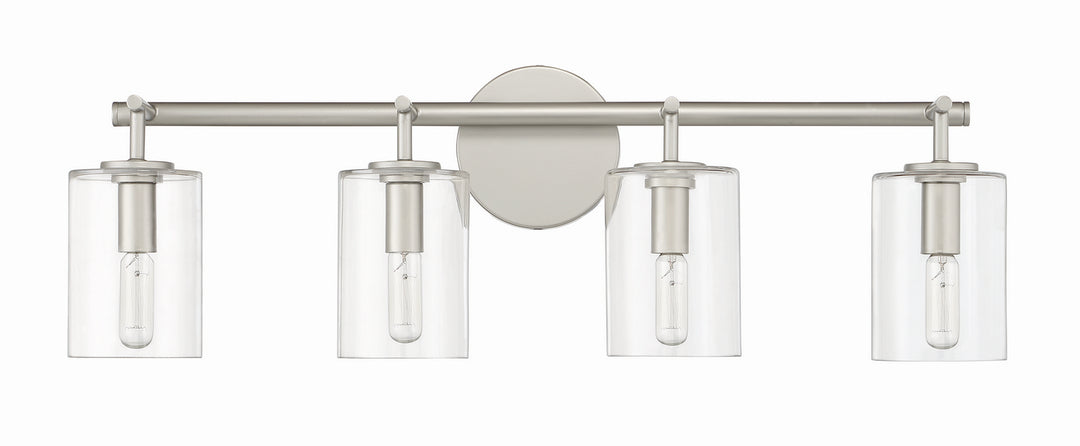 Hailie Four Light Vanity in Satin Nickel