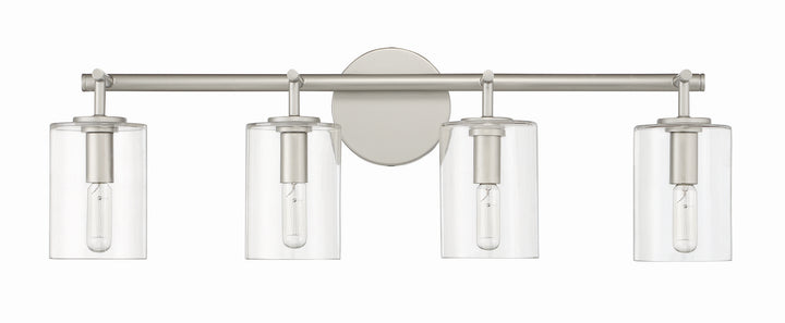 Hailie Four Light Vanity in Satin Nickel