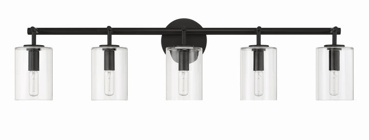 Hailie Five Light Vanity in Flat Black