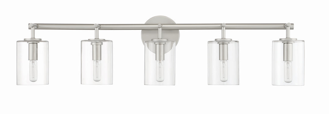 Hailie Five Light Vanity in Satin Nickel