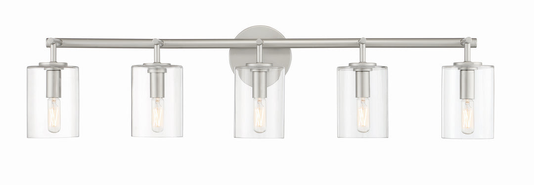 Hailie Five Light Vanity in Satin Nickel