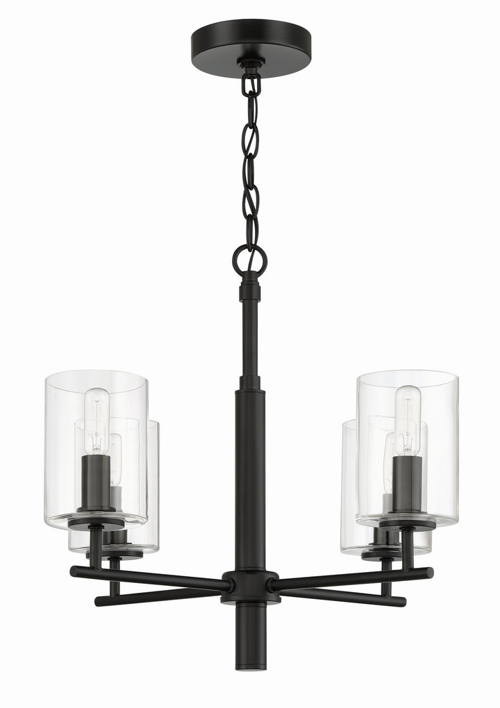 Hailie Four Light Chandelier in Flat Black