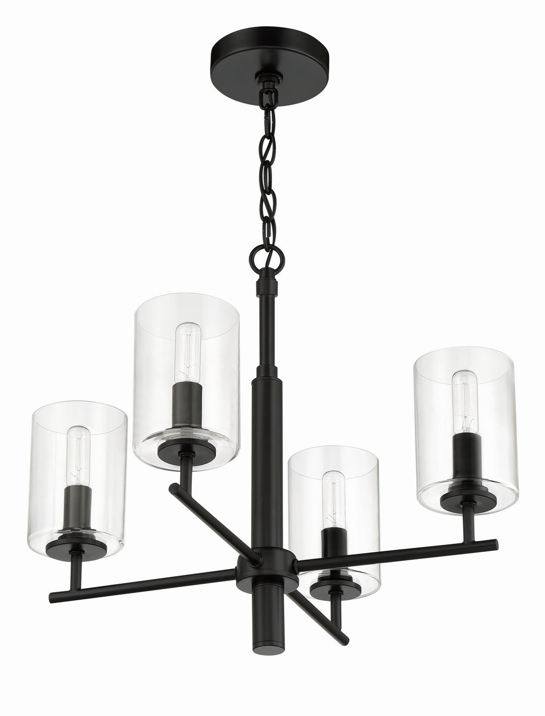 Hailie Four Light Chandelier in Flat Black