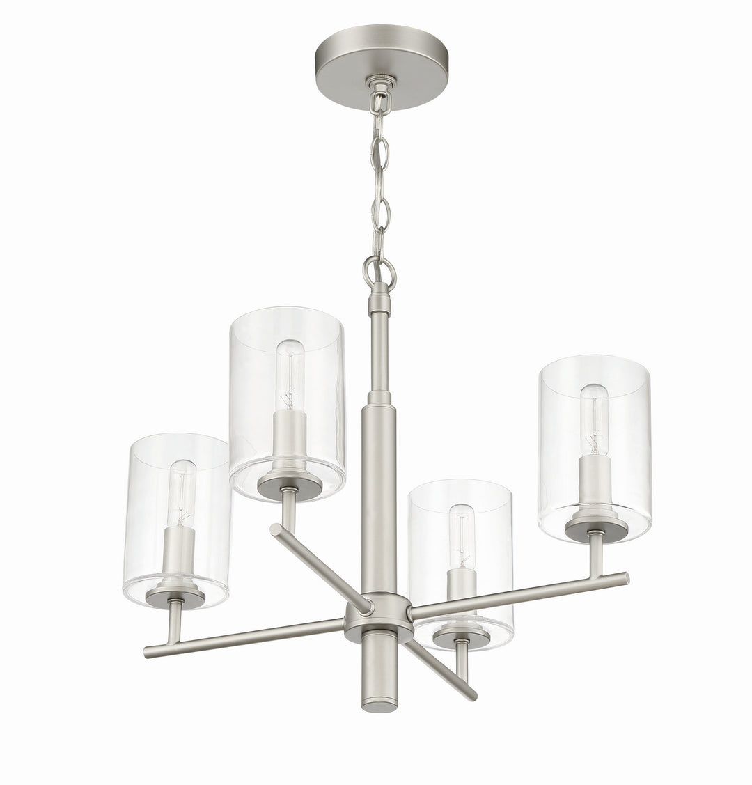 Hailie Four Light Chandelier in Satin Nickel