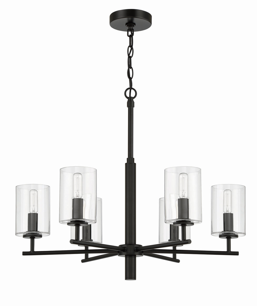 Hailie Six Light Chandelier in Flat Black