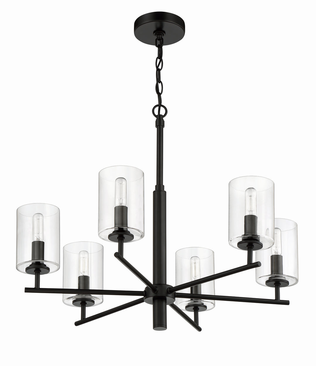 Hailie Six Light Chandelier in Flat Black