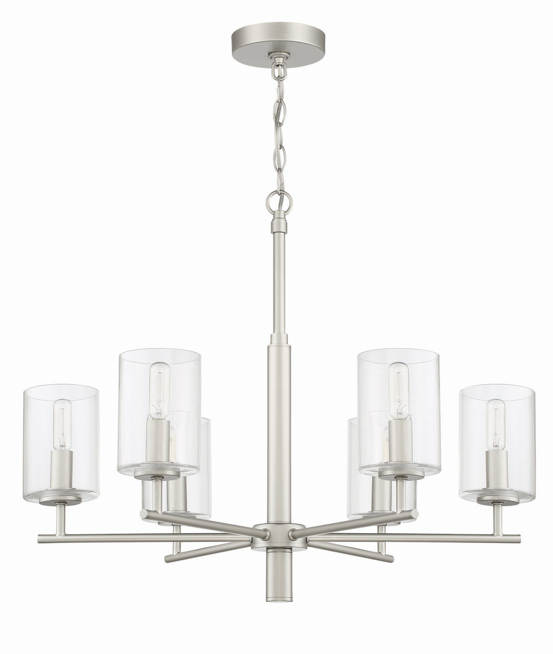 Hailie Six Light Chandelier in Satin Nickel