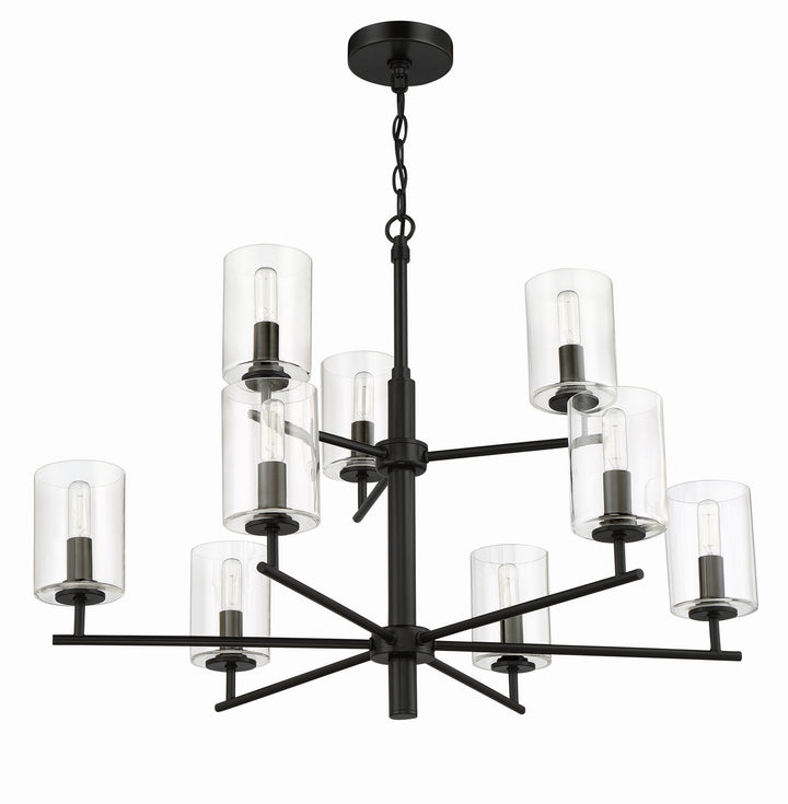 Hailie Nine Light Chandelier in Flat Black