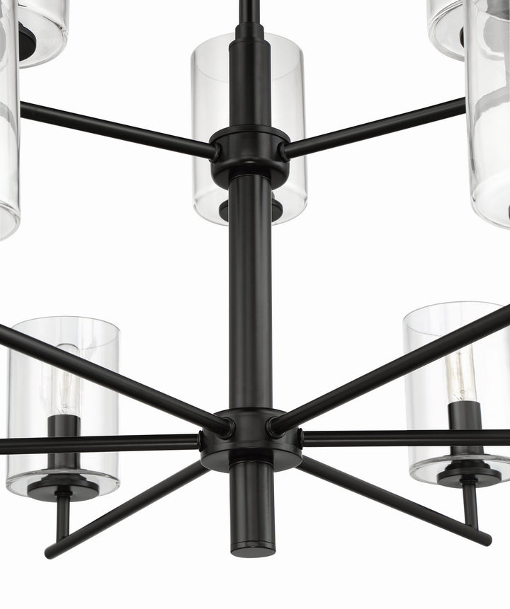 Hailie Nine Light Chandelier in Flat Black