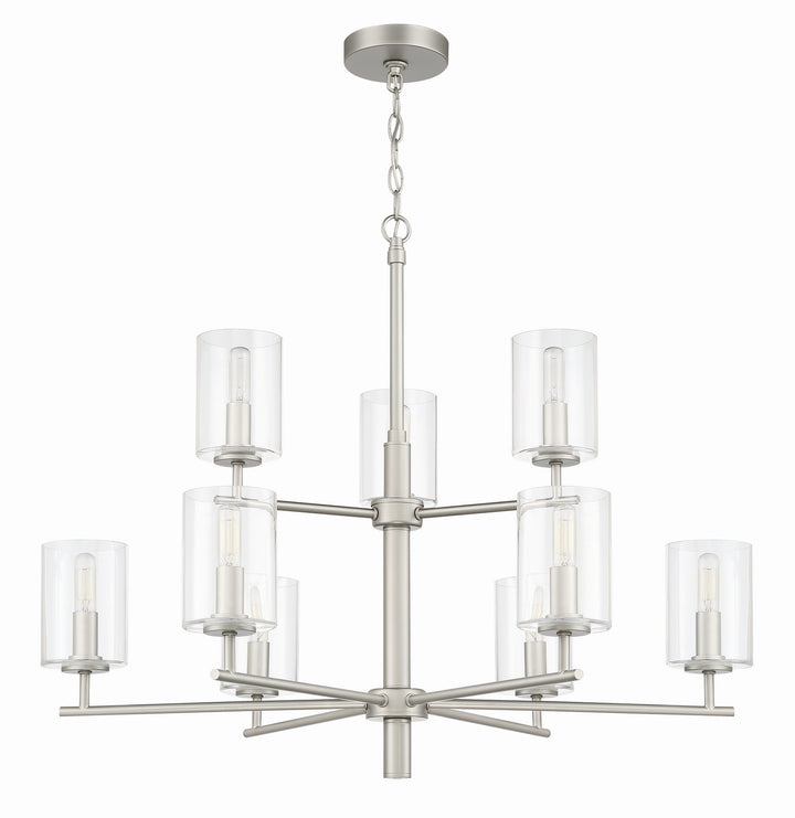 Hailie Nine Light Chandelier in Satin Nickel