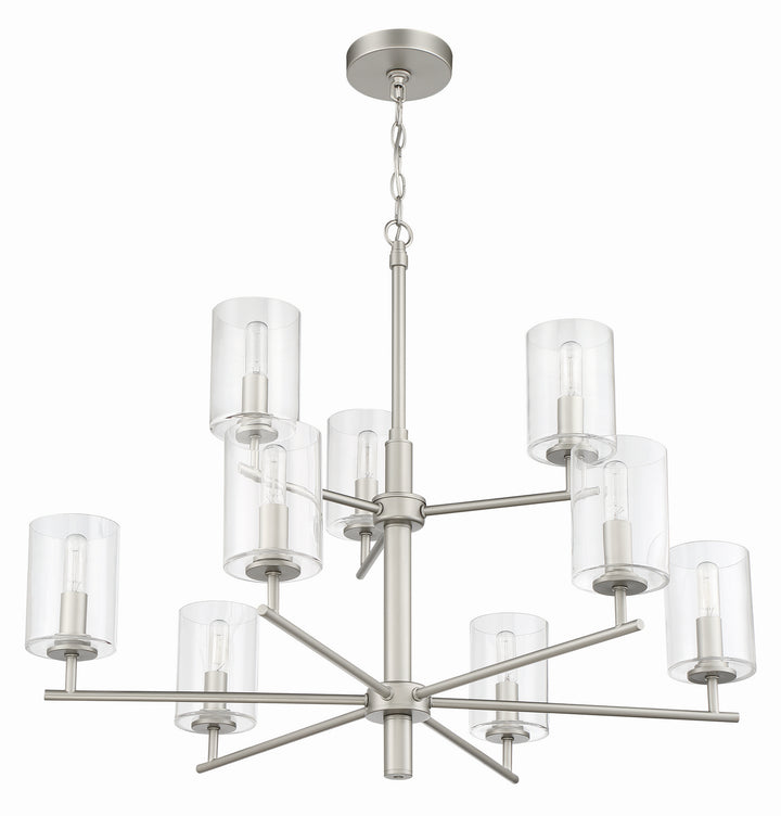 Hailie Nine Light Chandelier in Satin Nickel