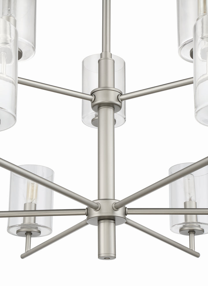 Hailie Nine Light Chandelier in Satin Nickel