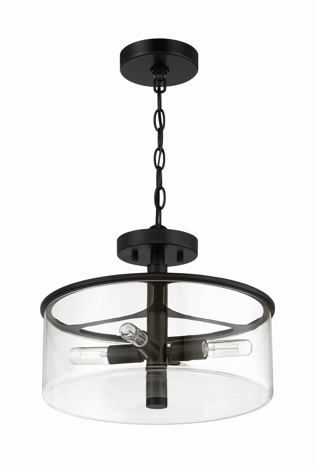 Hailie Four Light Convertible Semi Flush in Flat Black