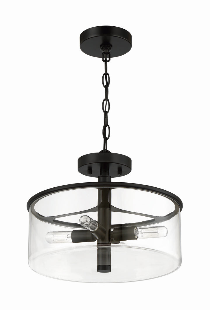 Hailie Four Light Convertible Semi Flush in Flat Black